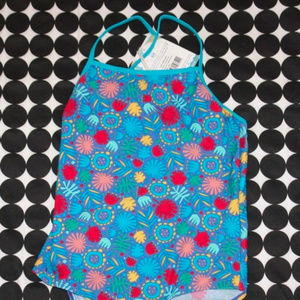 NWT Frugi Jungle Jamboree 1-Piece Swimsuit Blue Multicolor Print Size 9/10